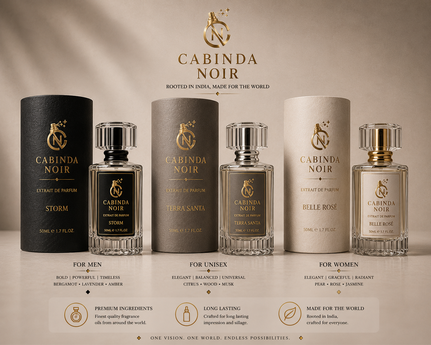 Cabinda Noir Luxury Flacon and Gift Box Packaging